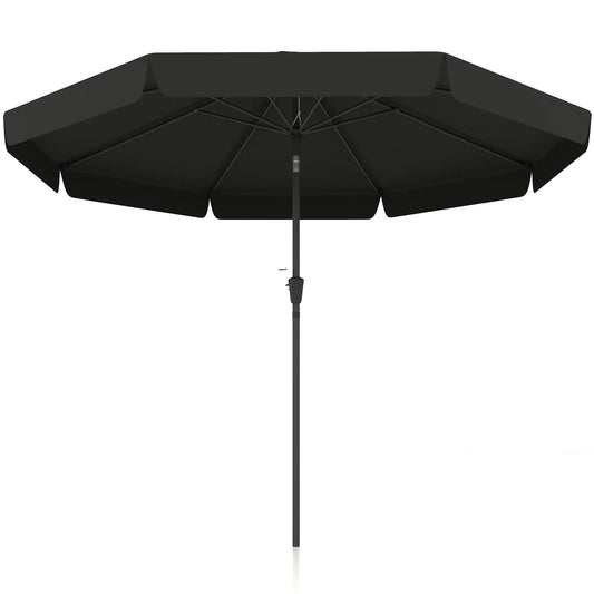 8.5 ft Round Patio Umbrella, Tilt and Crank, Black Sun Umbrellas Black at Gallery Canada