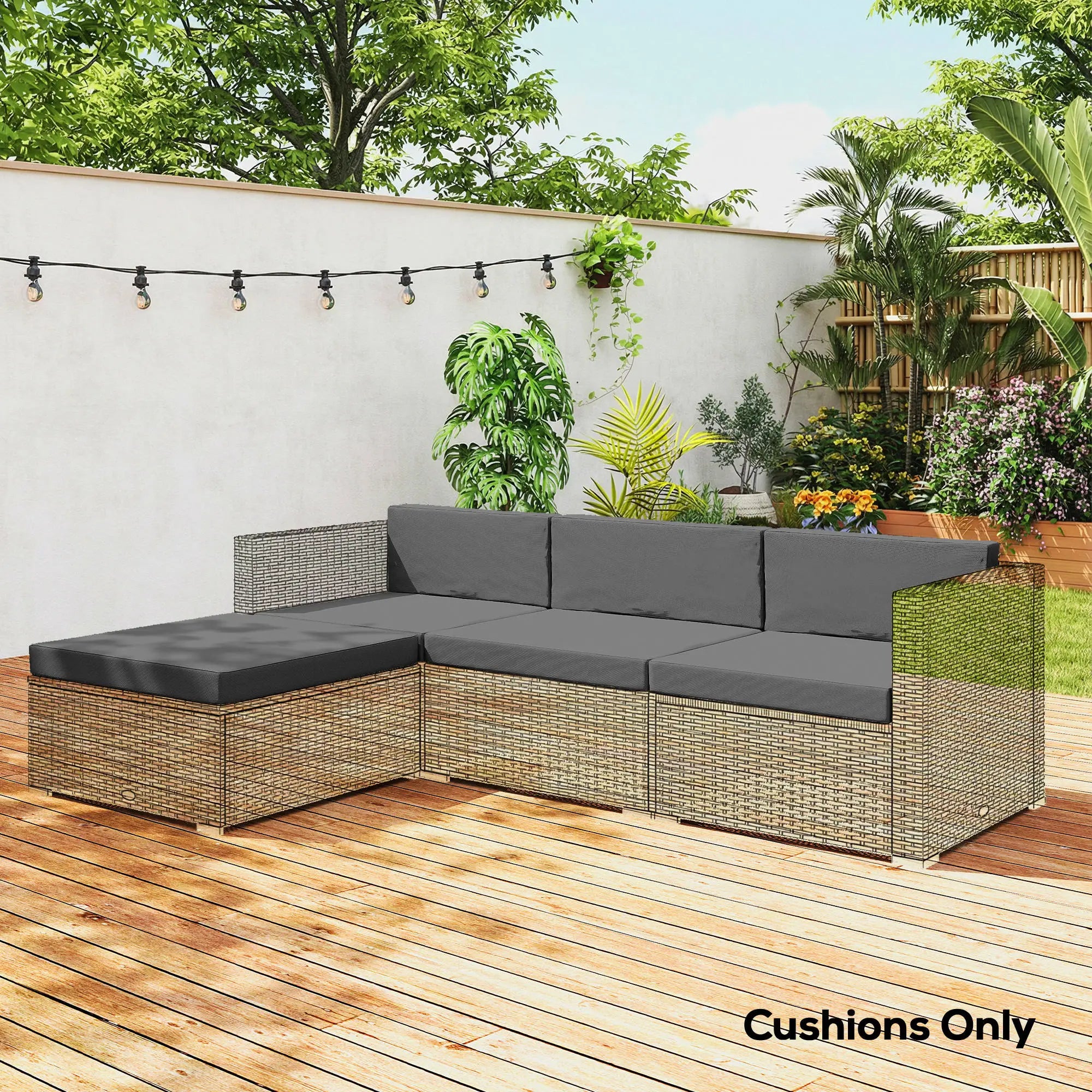 Water-Repellent Outdoor Loveseat Cushion, 23.6