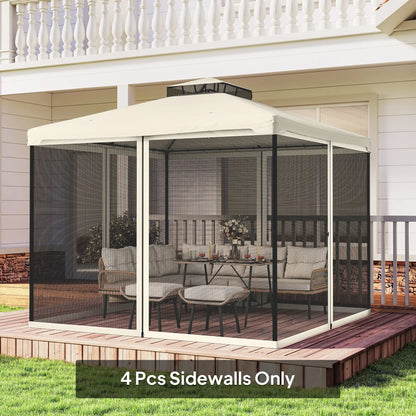 Replacement Mosquito Netting, 10' x 10', Cream White, Black Gazebo Sidewalls at Gallery Canada