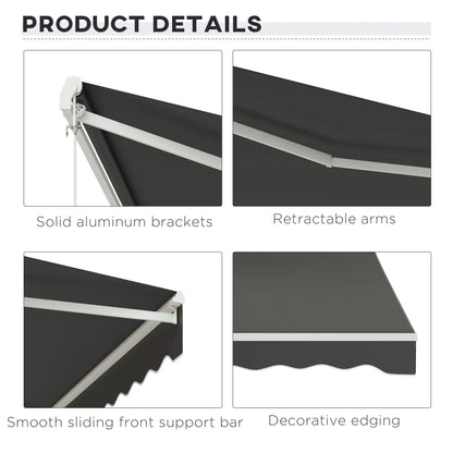 12'x10' Electric Retractable Awning, UV Protection, Grey Deck Awnings at Gallery Canada