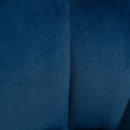 Modern Accent Chair, Upholstered Velvet Armchair with Wood Legs, Blue Accent Chairs at Gallery Canada