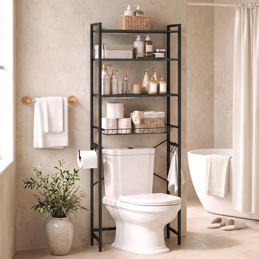 3-Tier Over-the-Toilet Storage Shelf, Adjustable, Black