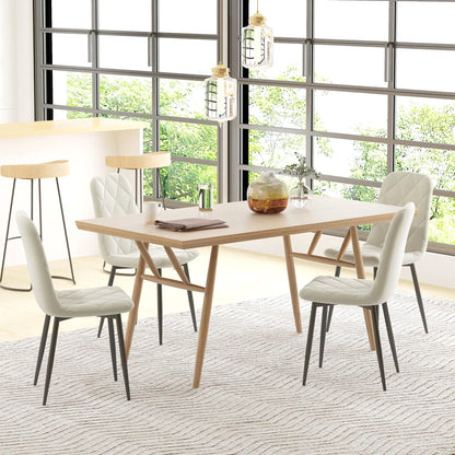 Upholstered Dining Chairs Set of 4, Steel Legs, Cream Bar Stools at Gallery Canada