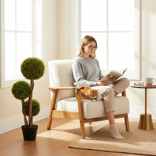 3FT Artificial Boxwood Topiary Trees, Set of 2, Green