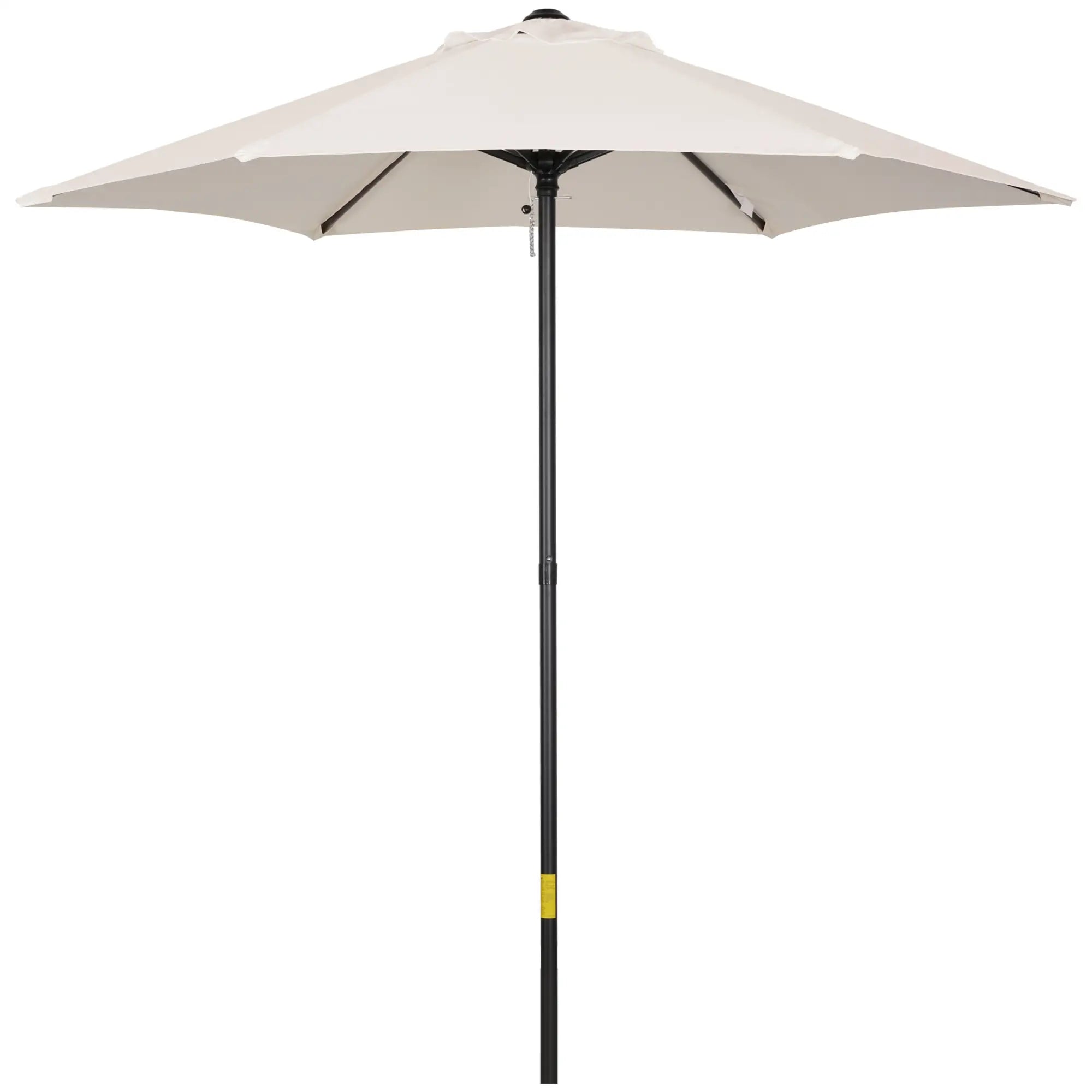 6.6FT Outdoor Patio Umbrella, 6 Solid Ribs, Cream White Patio Umbrellas at Gallery Canada