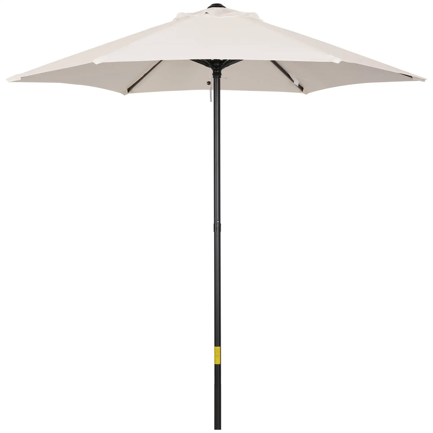 6.6FT Outdoor Patio Umbrella, 6 Solid Ribs, Cream White Patio Umbrellas at Gallery Canada