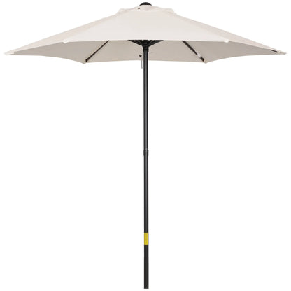 6.6FT Outdoor Patio Umbrella, 6 Solid Ribs, Cream White Patio Umbrellas at Gallery Canada