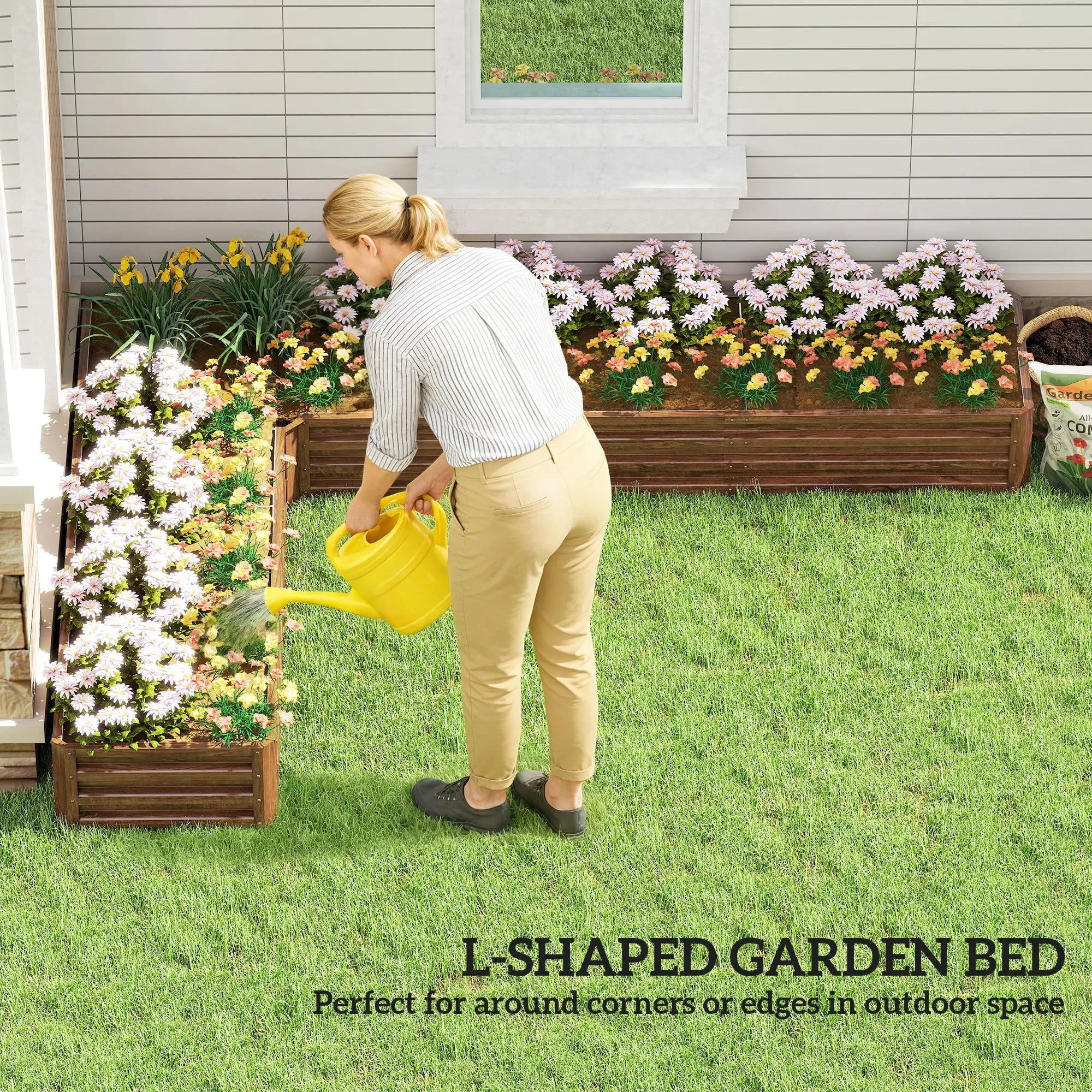 L-Shaped Raised Garden Bed, 82