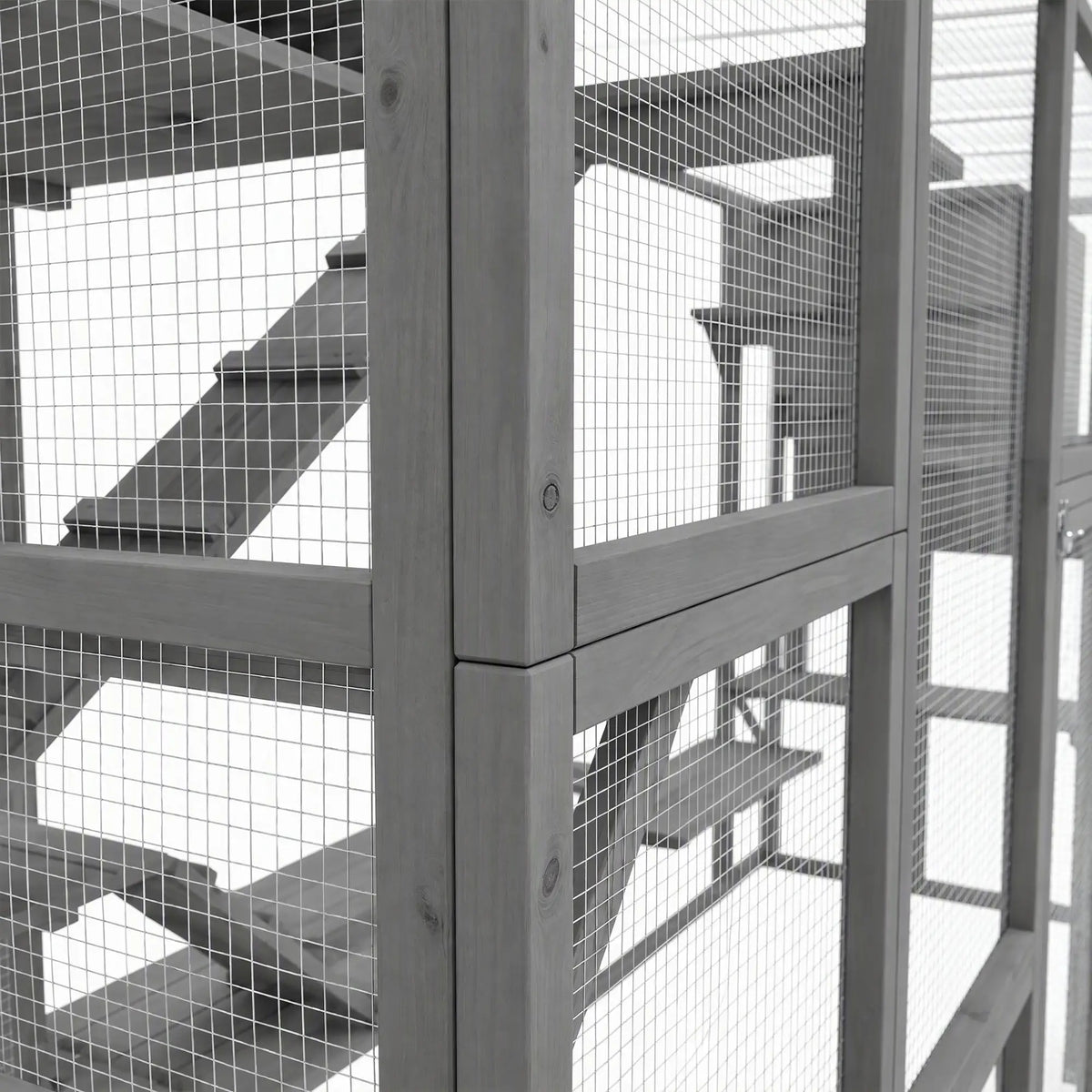 74"H Walk-in Cat Enclosure, Waterproof Roof, 2 Condos, 6 Platforms Outdoor Cat Enclosures at Gallery Canada