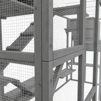 74"H Walk-in Cat Enclosure, Waterproof Roof, 2 Condos, 6 Platforms Outdoor Cat Enclosures at Gallery Canada