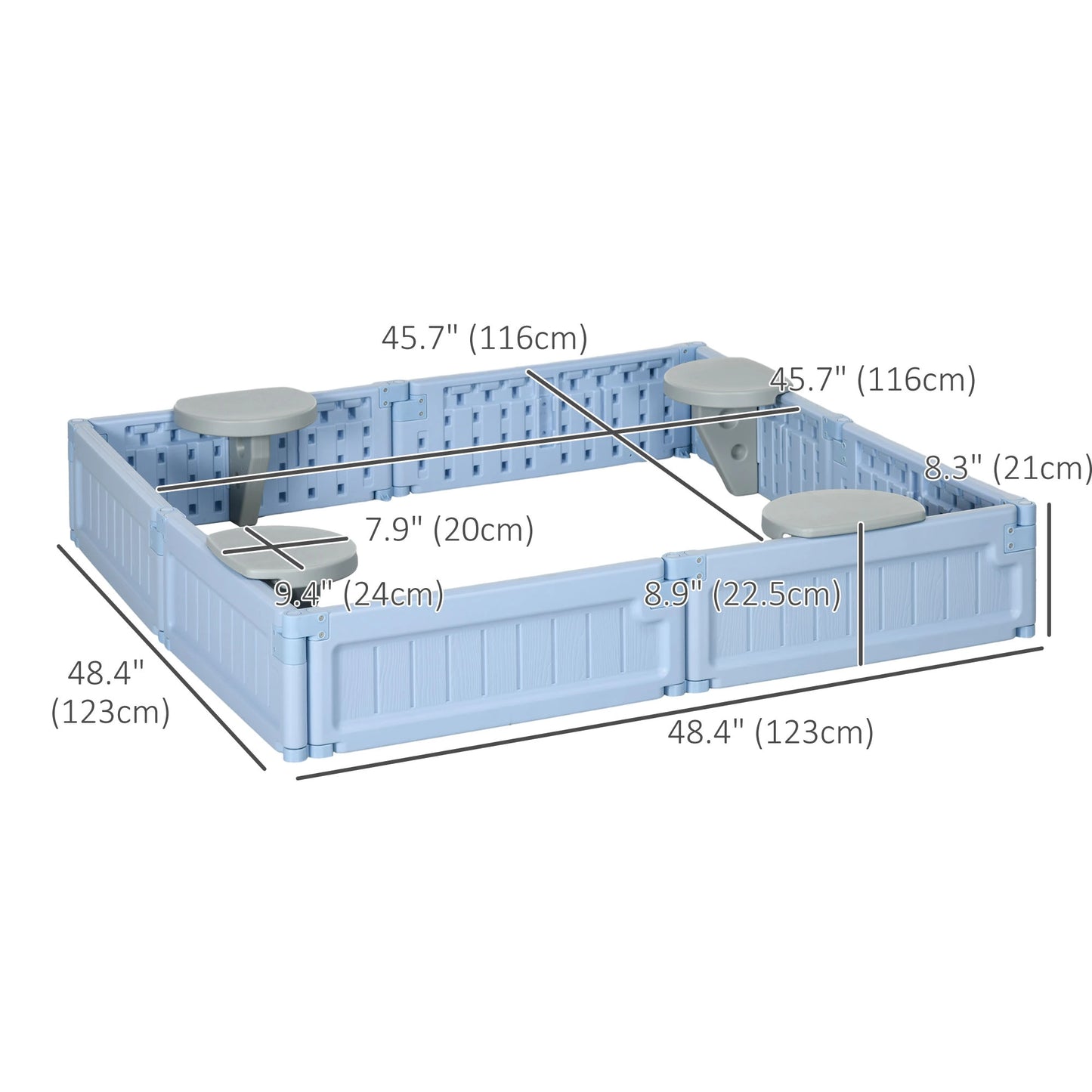 Kids Outdoor Sandbox with Canopy, Fabric Liner, Light Blue Sandboxes & Accessories at Gallery Canada