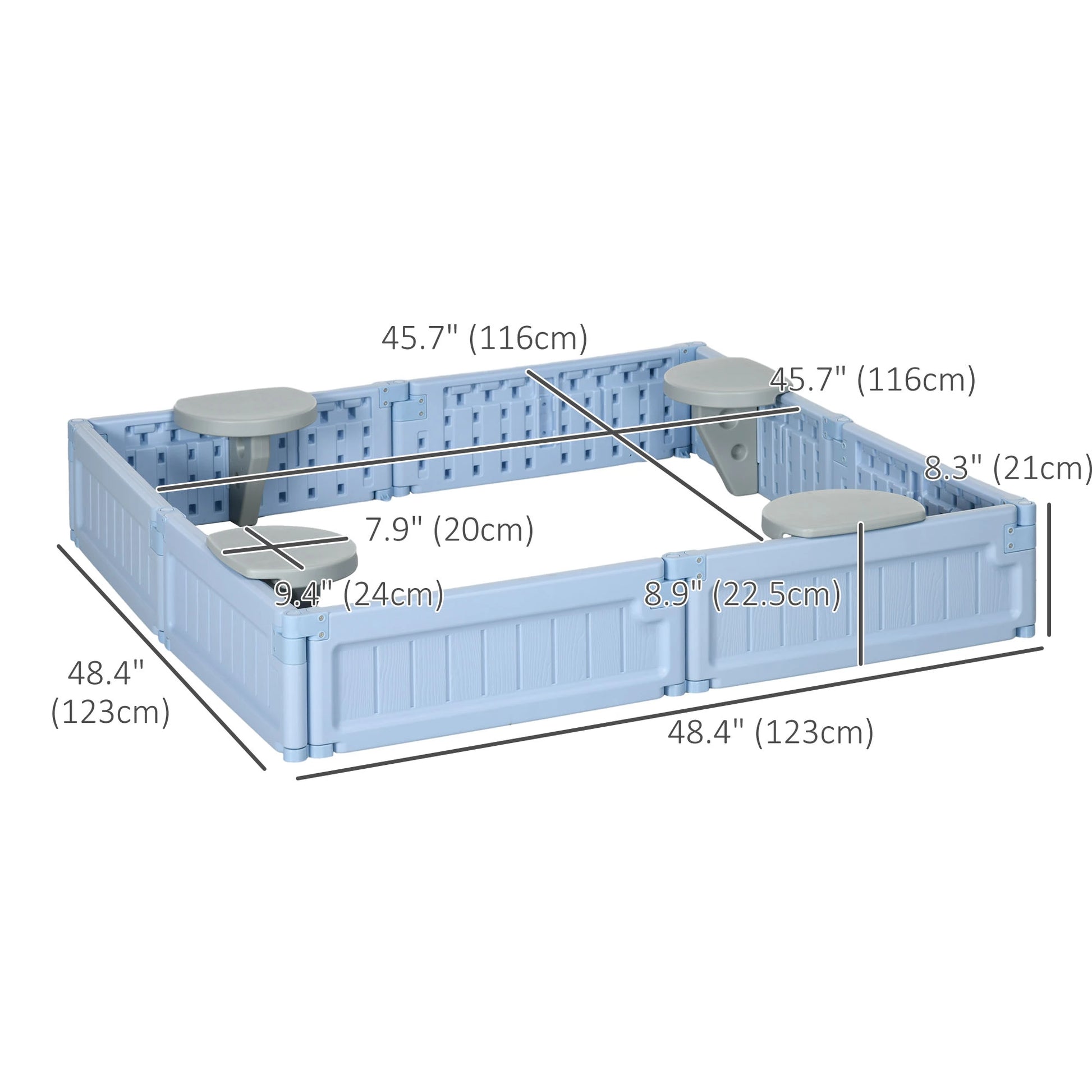 Kids Outdoor Sandbox with Canopy, Fabric Liner, Light Blue Sandboxes & Accessories at Gallery Canada