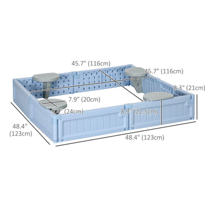 Kids Outdoor Sandbox with Canopy, Fabric Liner, Light Blue Sandboxes & Accessories at Gallery Canada