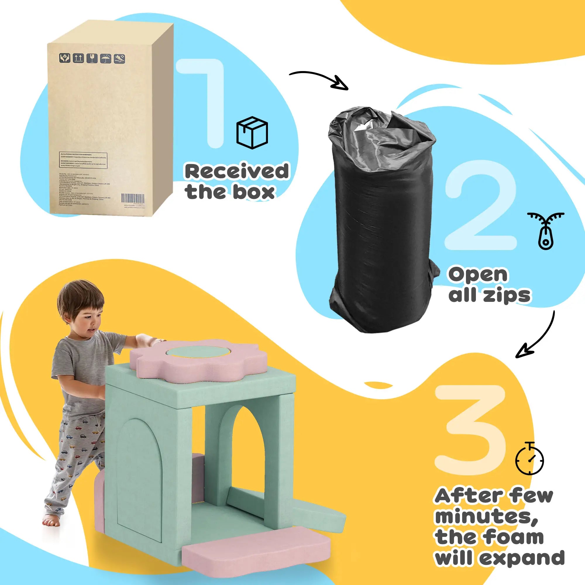 12-Piece Climbing Toys for Toddlers, Indoor Play Set, Green Kids Gym & Playmats at Gallery Canada