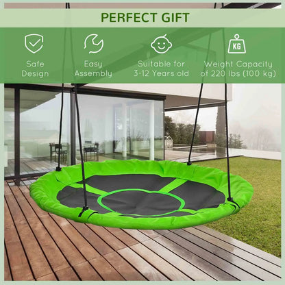 43.25" Saucer Swing, Adjustable Rope Seat, Indoor Outdoor, Green Gym Sets & Swings at Gallery Canada