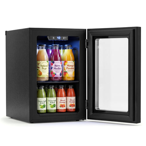 0.6 Cu.Ft Beverage Refrigerator, 24 Cans Countertop Mini Fridge, Black