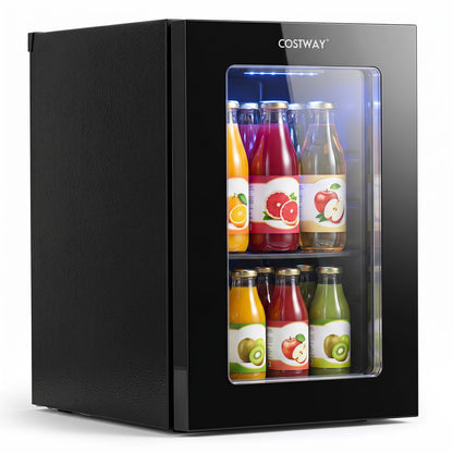 0.6 Cu.Ft Beverage Refrigerator, 24 Cans Countertop Mini Fridge, Black