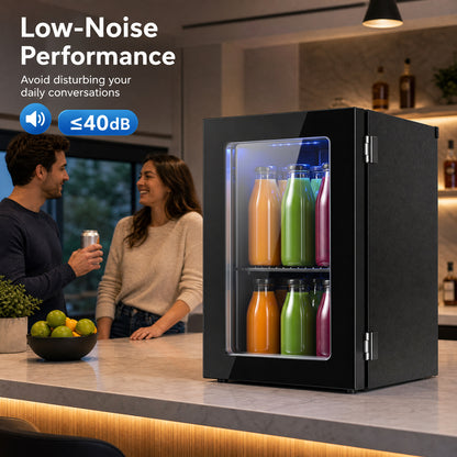 0.6 Cu.Ft Beverage Refrigerator, 24 Cans Countertop Mini Fridge, Black