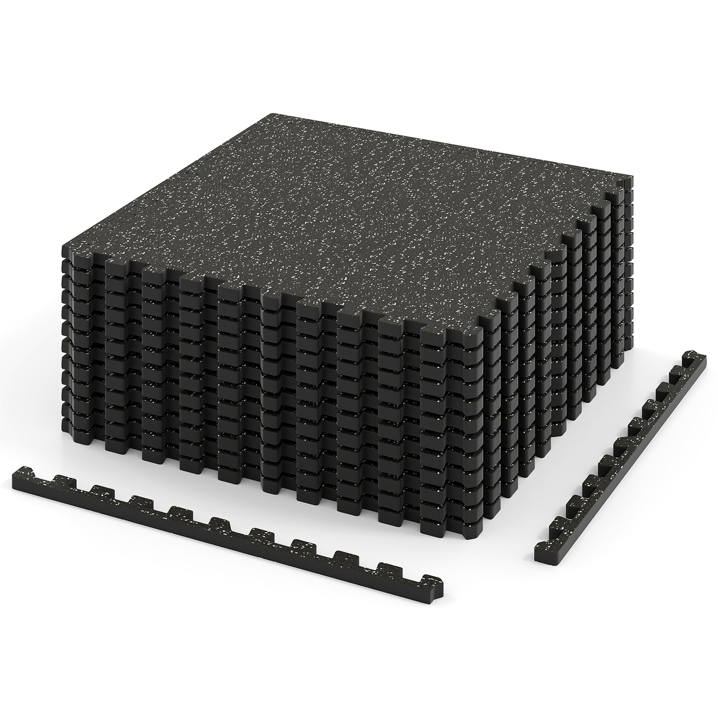 Rubber Exercise Mat, 0.79 Inch Thick, 48 Sq Ft, Black Decorative Fencing & Flooring Black at Gallery Canada