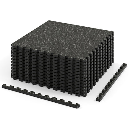 Rubber Exercise Mat, 0.79 Inch Thick, 48 Sq Ft, Black Decorative Fencing & Flooring at Gallery Canada