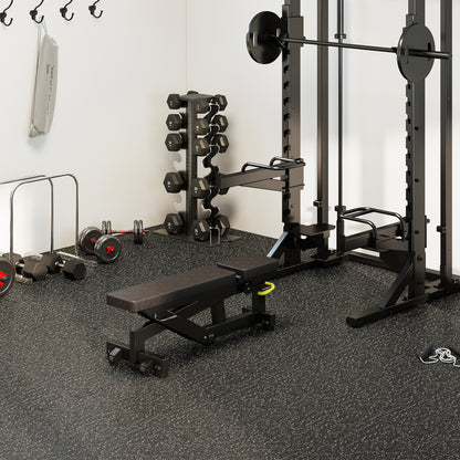 0.79 inch Thick Rubber Top Exercise Mat 48 Sq Ft with Boarders, Black Decorative Fencing & Flooring at Gallery Canada