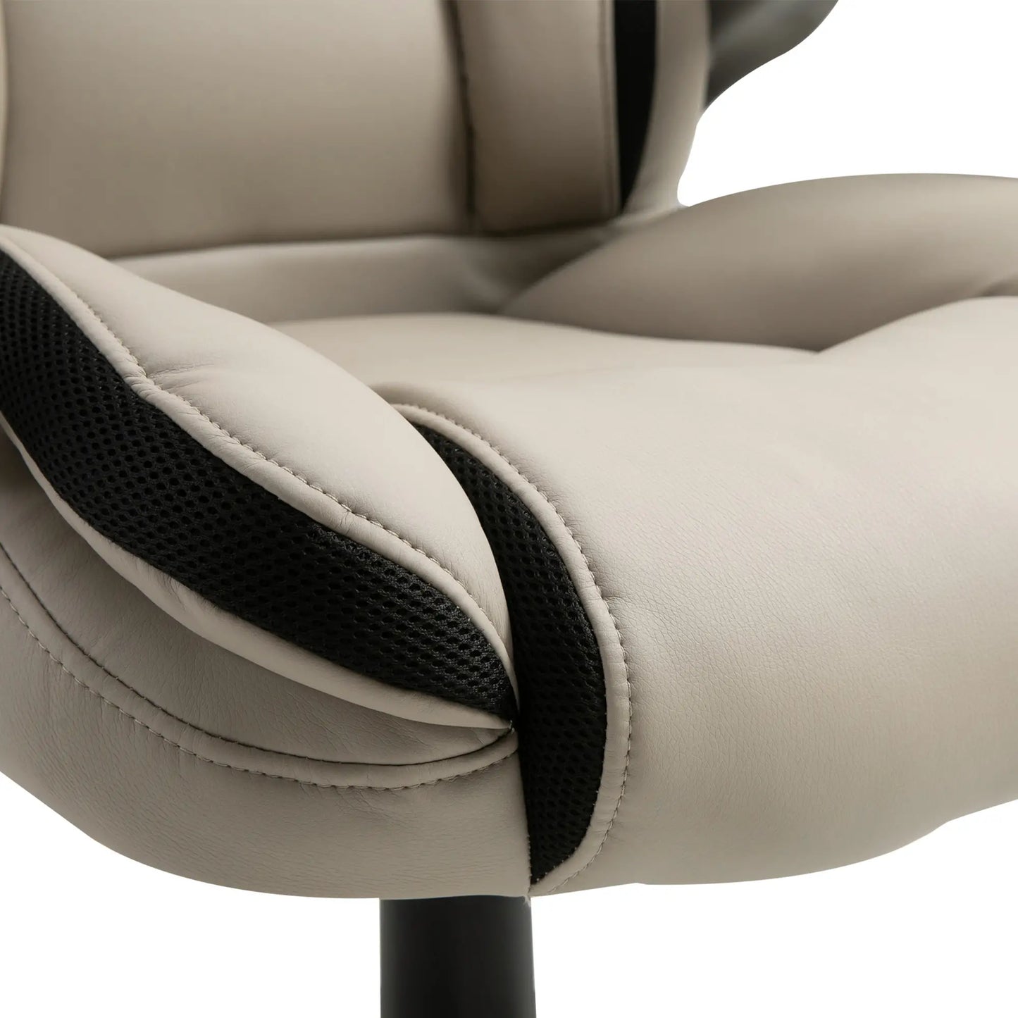 PU Leather Executive Office Chair, Height Adjustable Swivel, Black, Greige Executive & Manager Chairs at Gallery Canada