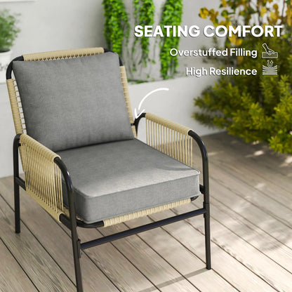 2-Piece Patio Chair Cushions with Ties, UPF50+, Light Grey Patio Chair Cushions at Gallery Canada