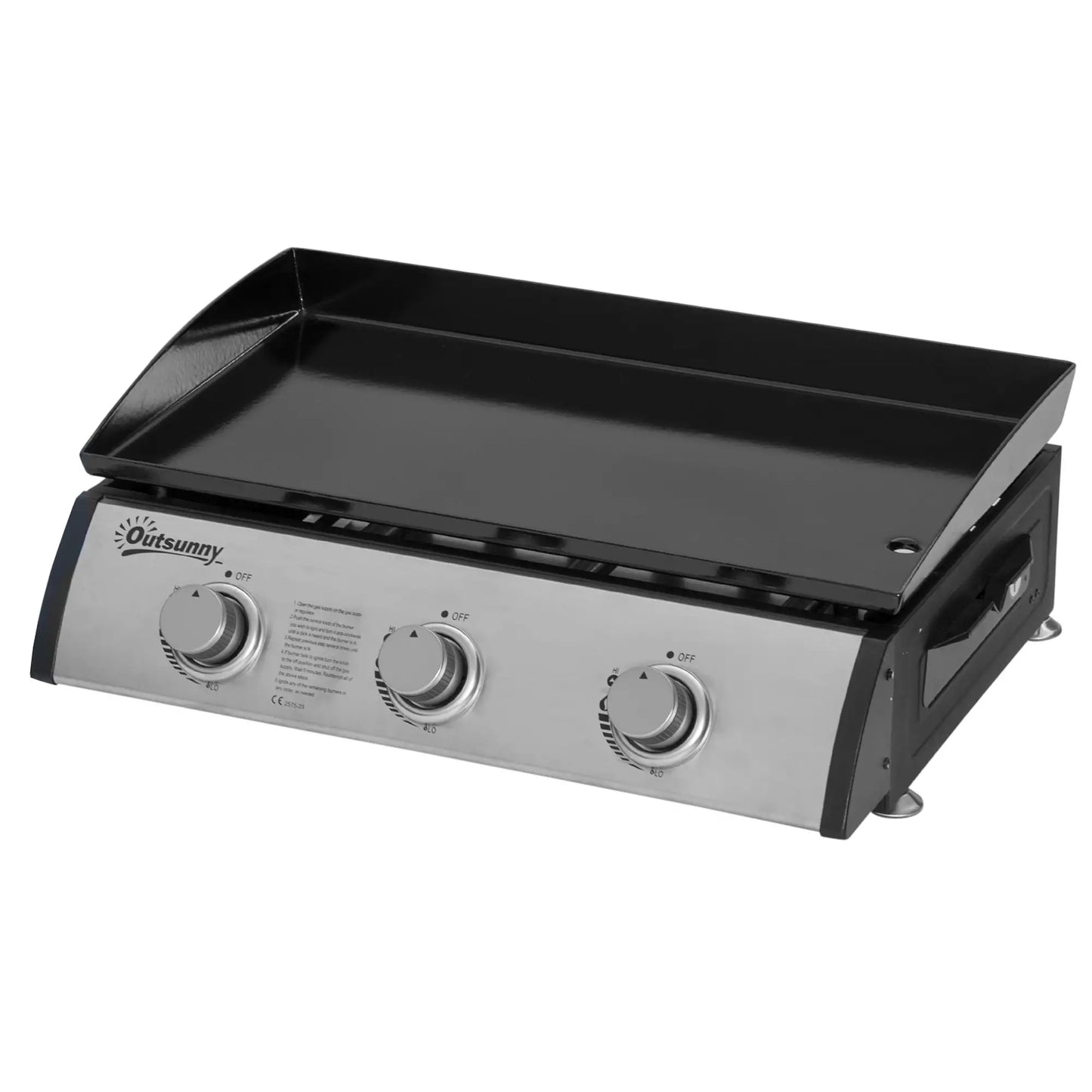 3 Burner Portable Tabletop BBQ Grill, Silver Propane Gas Grills Silver at Gallery Canada