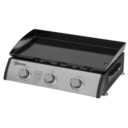 3 Burner Portable Tabletop BBQ Grill, Silver Propane Gas Grills Silver at Gallery Canada