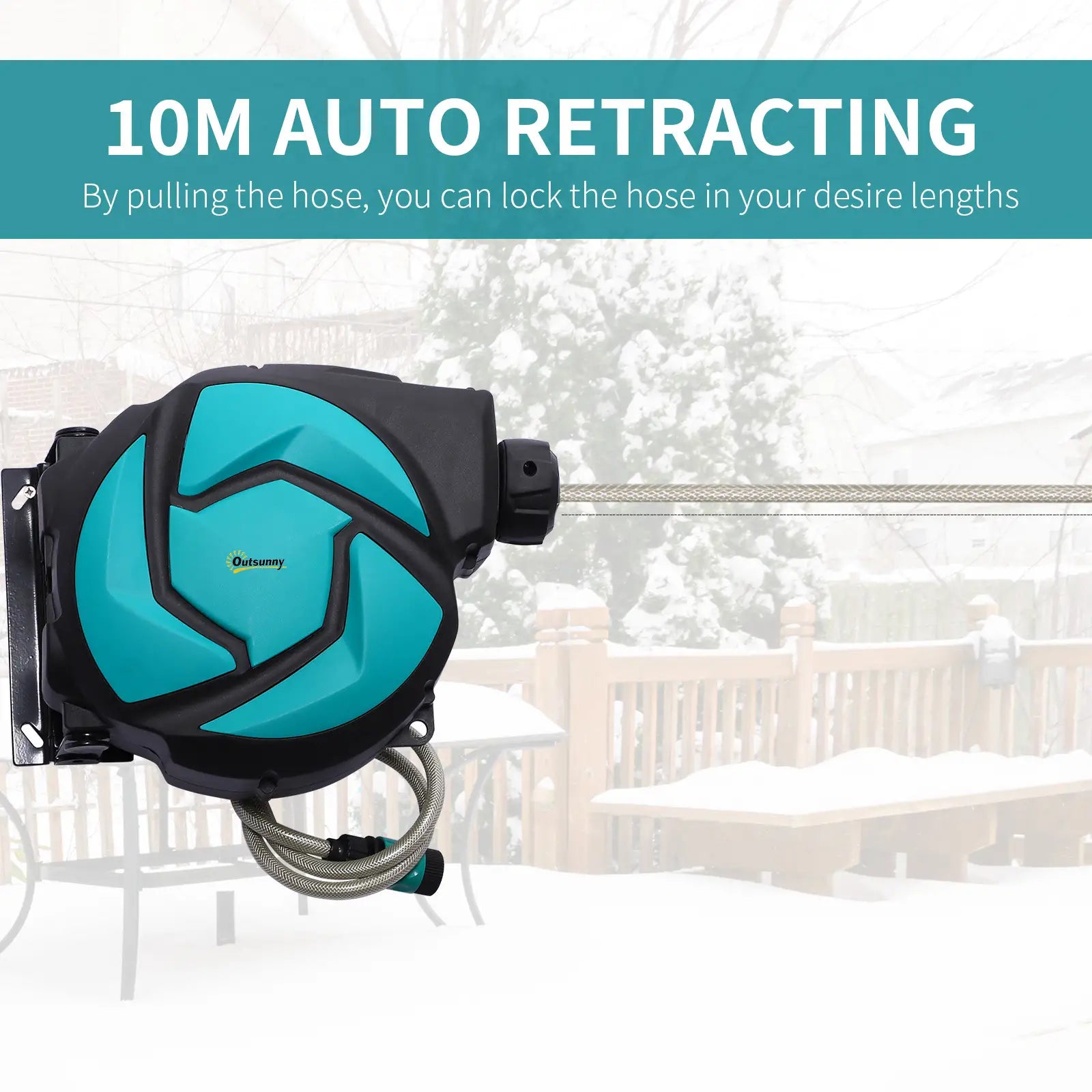 33 ft Retractable Garden Hose Reel, Wall Mounted, Dark Grey Garden Accessories at Gallery Canada