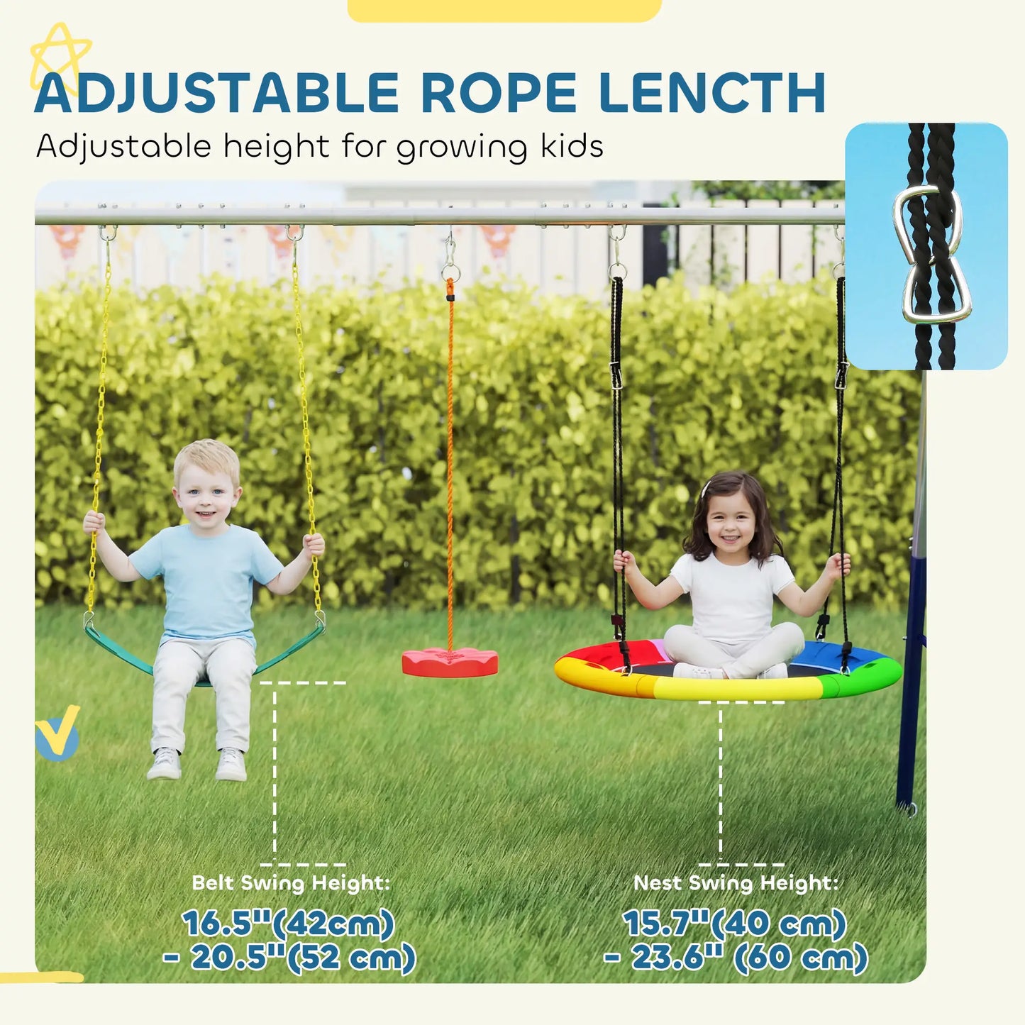 Kids Swing Set With Slide, Swings, Glider, 770lbs Capacity, Ages 3-8, Multicolour Gym Sets & Swings at Gallery Canada
