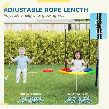 Kids Swing Set With Slide, Swings, Glider, 770lbs Capacity, Ages 3-8, Multicolour Gym Sets & Swings at Gallery Canada