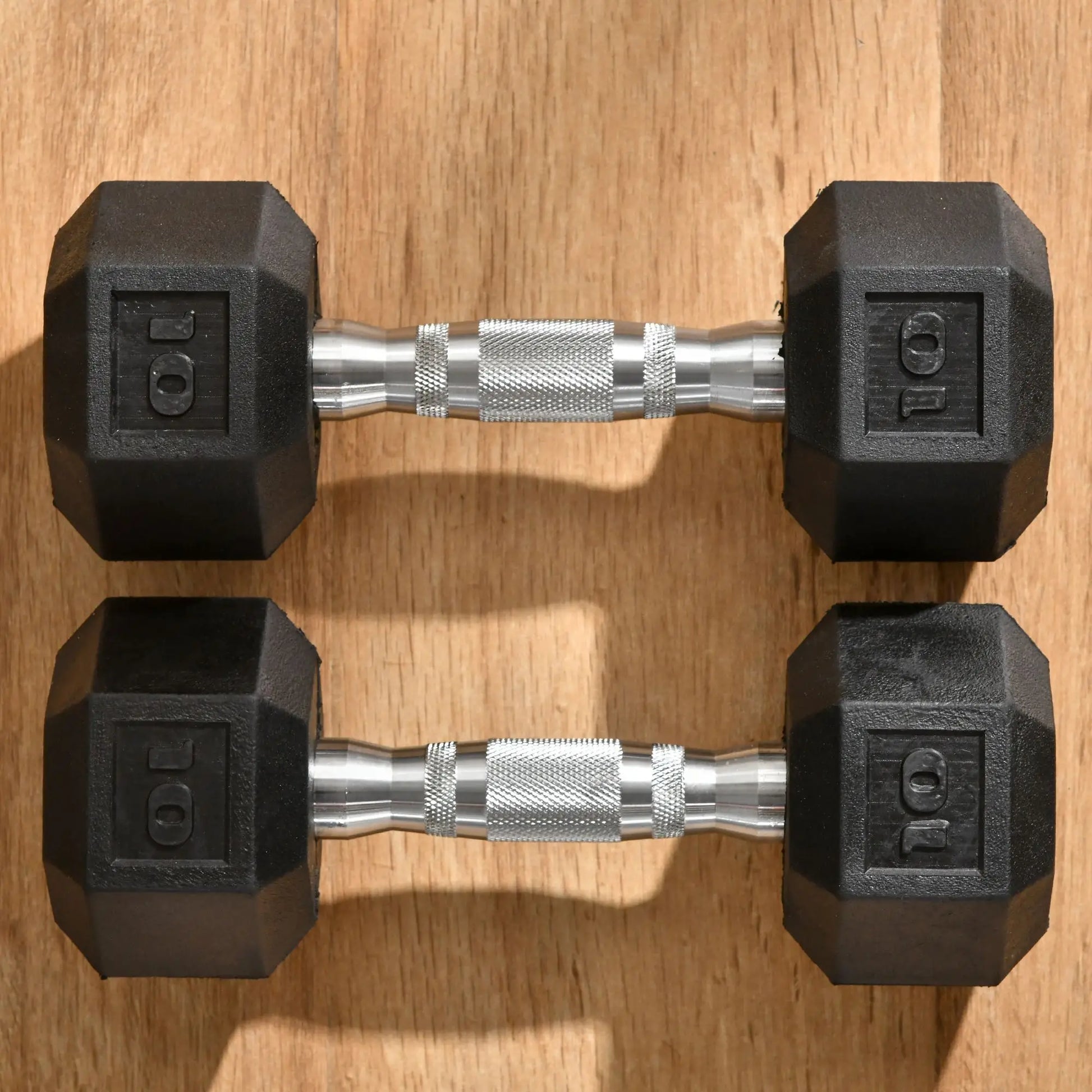 Rubber Dumbbells, 20lbs Total, 10lbs Each, Home Gym, Black Dumbbells & Barbells at Gallery Canada