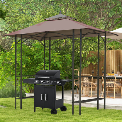 8' x 5' Grill Gazebo, Double Tiered Tent Pavilion, Garden Sun Shade BBQ Grill Gazebos at Gallery Canada