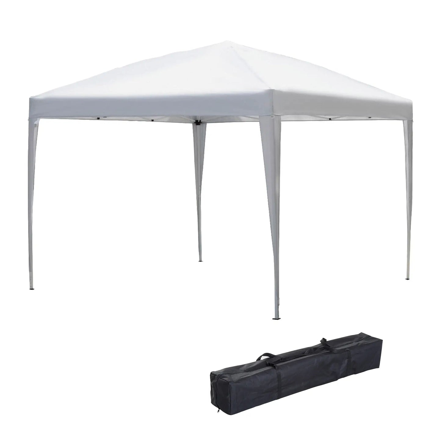 10 x 10ft Folding Pop Up Tent, Outdoor Gazebo Canopy, White Pop Up Canopies at Gallery Canada