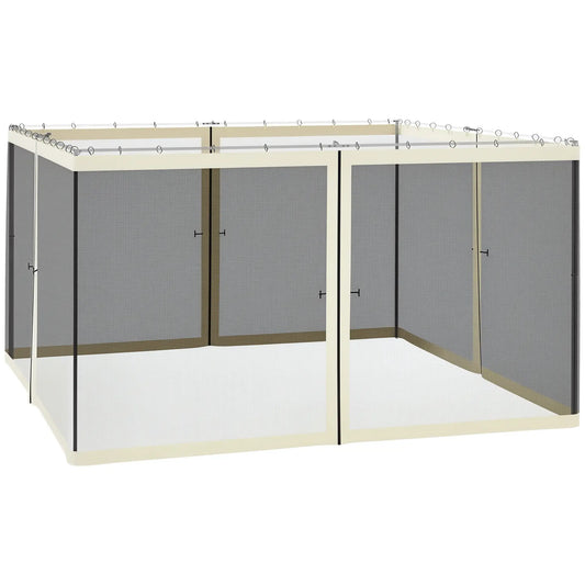 Replacement Mosquito Netting, Gazebo 12' x 12', Cream White, Black Gazebo Sidewalls Black, Cream White at Gallery Canada