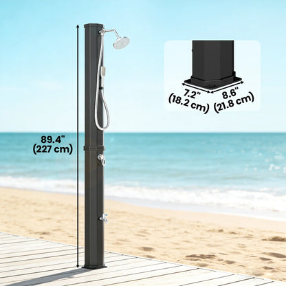 16 Gal Solar Heated Shower, 7.4 FT Outdoor Shower With 2 Heads Outdoor Swimming Pools & Hot Tubs at Gallery Canada
