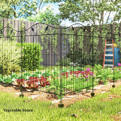 Garden Decorative Fence, 4 Panels 44in x 12ft, Steel Wire Border Edging Garden Fences at Gallery Canada