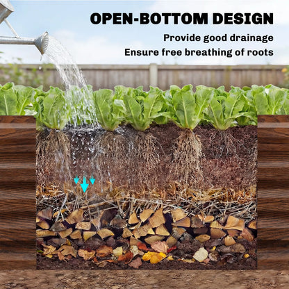8 x 1.3 x 1.5ft Galvanized Raised Garden Bed, Brown Wood Effect, Brown Galvanized Planter Boxes at Gallery Canada