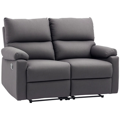 2 Seater Reclining Loveseat, Footrest, Split Backrest, Dark Grey 2-Seater Sofas Dark Grey at Gallery Canada
