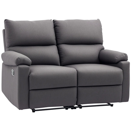 2 Seater Reclining Loveseat, Footrest, Split Backrest, Dark Grey 2-Seater Sofas Dark Grey at Gallery Canada