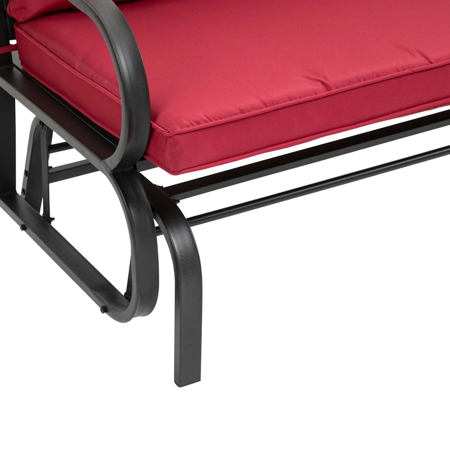 2-Person Outdoor Glider Chair, Steel Frame with Cushions, Red Outdoor Gliders at Gallery Canada