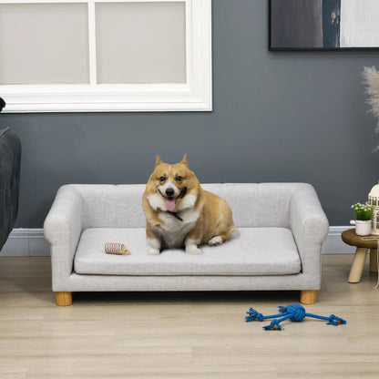 Modern Pet Sofa, Medium Large Dog Bed, Removable Cushion, Light Grey Dog Sofas at Gallery Canada