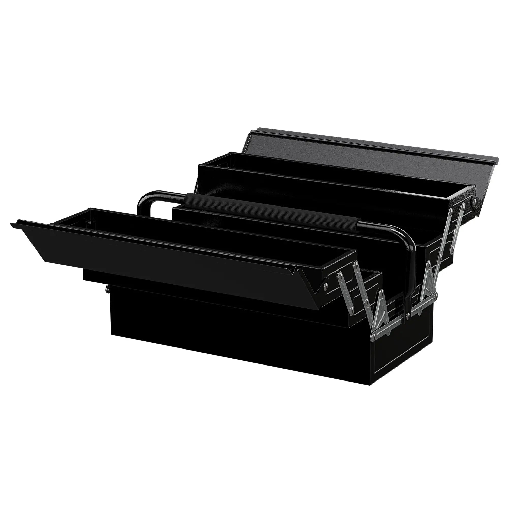 18 Inches Metal Tool Box, 5-Tray Cantilever Steel Chest, Black Tool Organizers Black at Gallery Canada