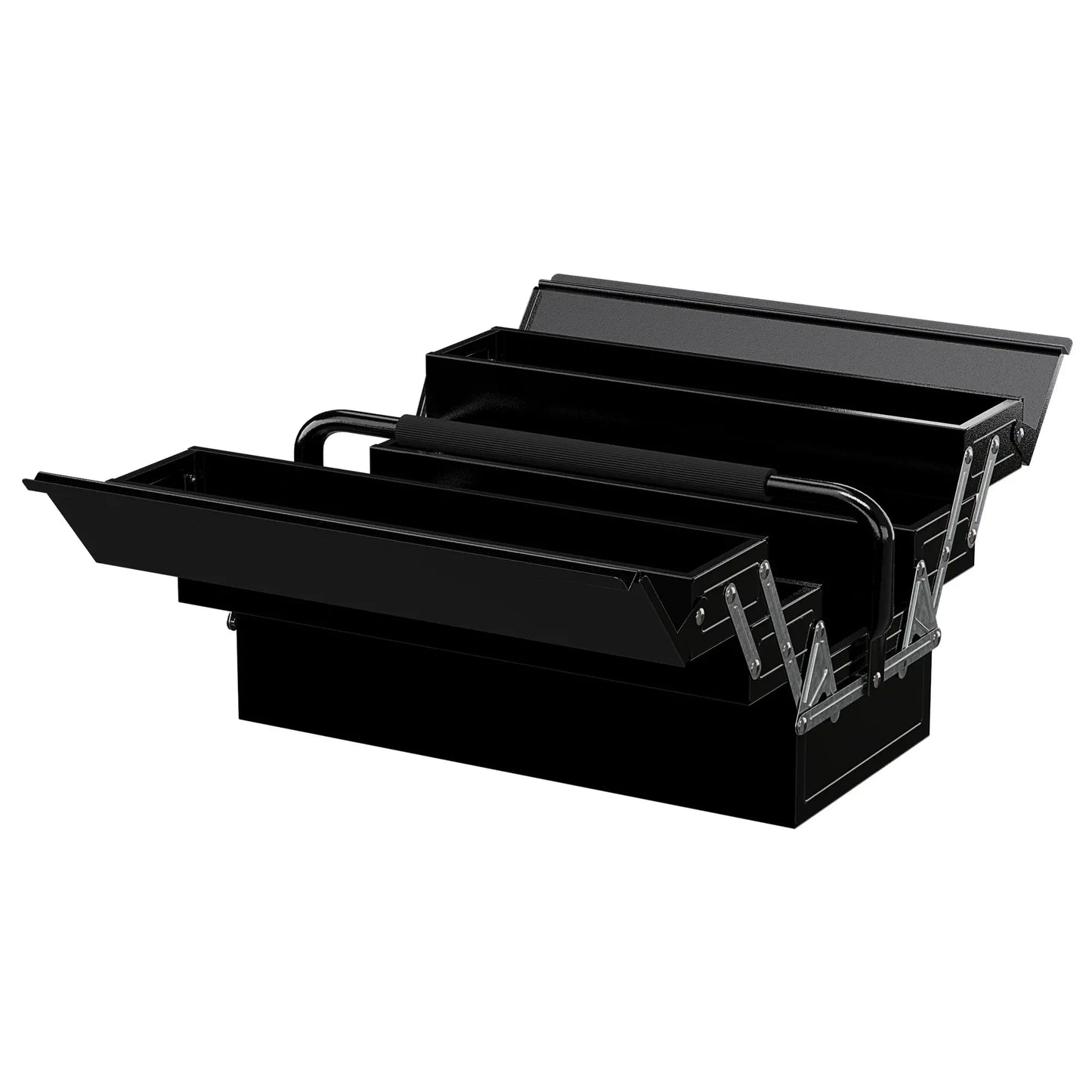 18 Inches Metal Tool Box, 5-Tray Cantilever Steel Chest, Black Tool Organizers Black at Gallery Canada