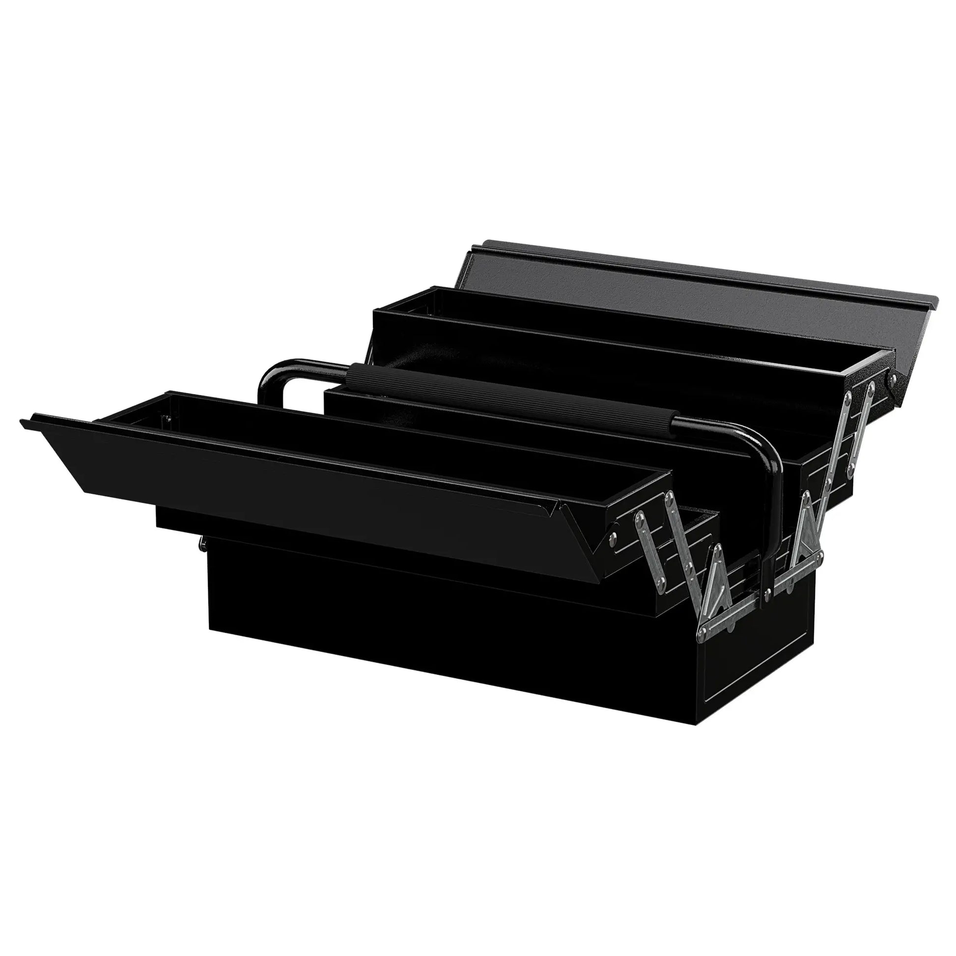 18 Inches Metal Tool Box, 5-Tray Cantilever Steel Chest, Black Tool Organizers Black at Gallery Canada