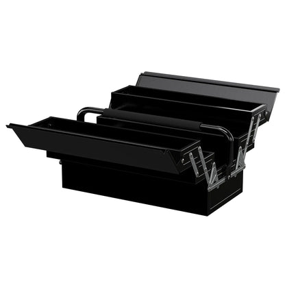 18 Inches Metal Tool Box, 5-Tray Cantilever Steel Chest, Black Tool Organizers Black at Gallery Canada