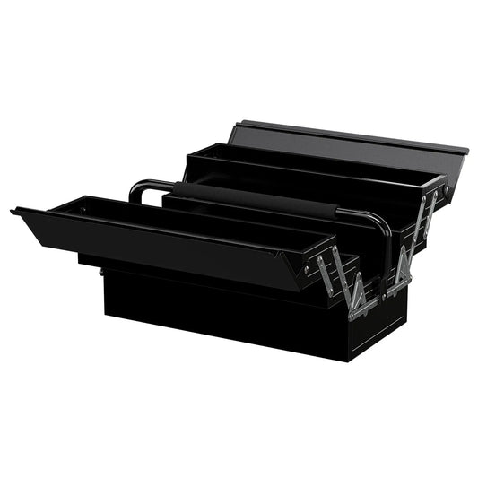 18 Inches Metal Tool Box, 5-Tray Cantilever Steel Chest, Black Tool Organizers Black at Gallery Canada