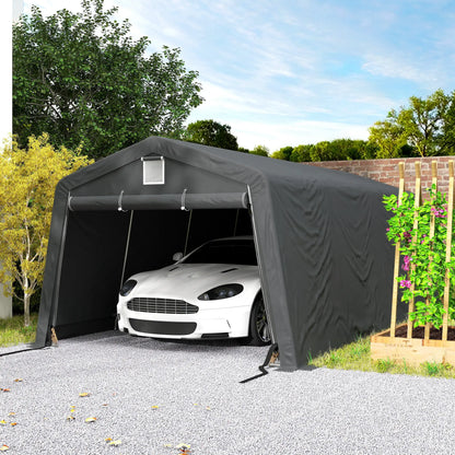 11' x 20' Portable Garage, Heavy Duty Carport Canopy, Dark Grey Car Shelters at Gallery Canada
