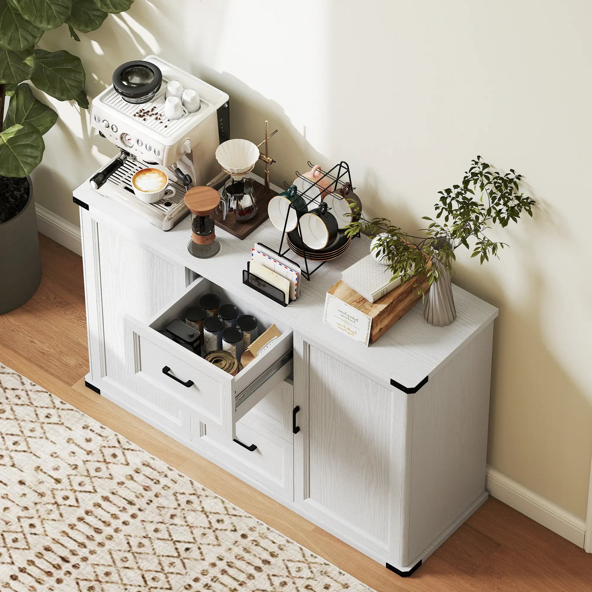 Sideboard With 3 Drawers, 2 Doors, 47